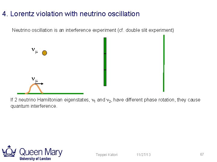 4. Lorentz violation with neutrino oscillation Neutrino oscillation is an interference experiment (cf. double 4. Lorentz violation with neutrino oscillation Neutrino oscillation is an interference experiment (cf. double