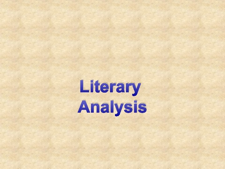 Literary Analysis 