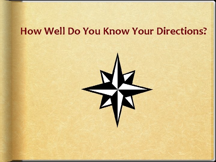 How Well Do You Know Your Directions? 