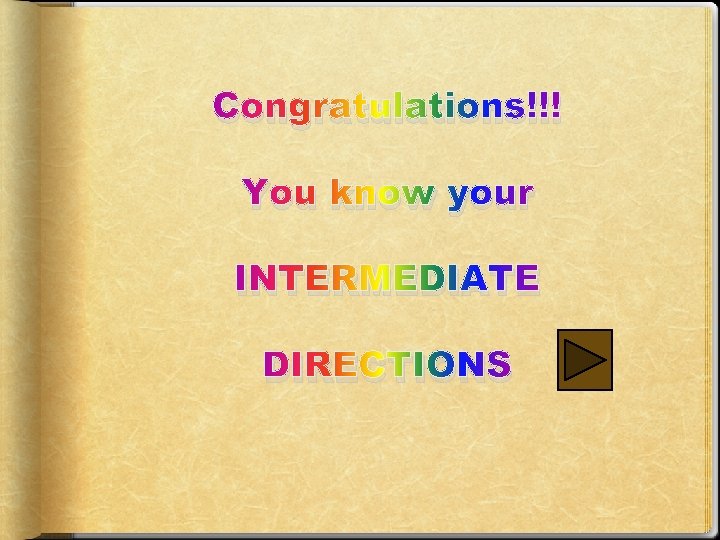 Congratulations!!! You know your INTERMEDIATE DIRECTIONS 