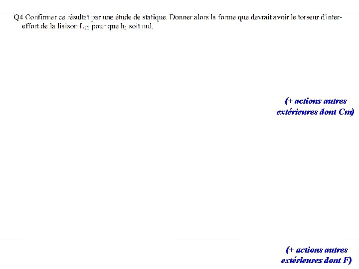 (+ actions autres extérieures dont Cm) (+ actions autres extérieures dont F) 