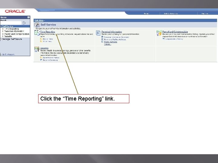 Click the “Time Reporting” link. 