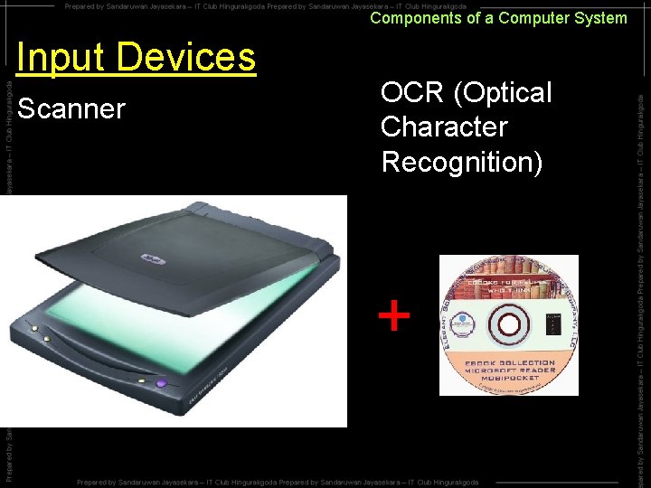 Components of a Computer System Input Devices Scanner OCR (Optical Character Recognition) + Components of a Computer System Input Devices Scanner OCR (Optical Character Recognition) +