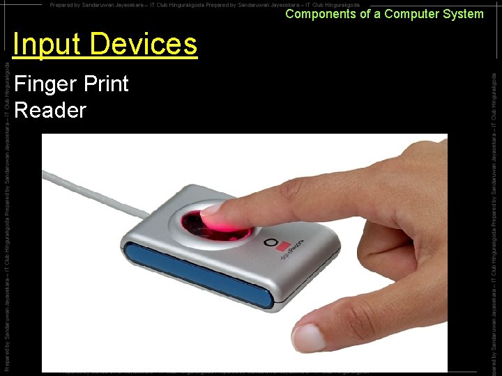 Components of a Computer System Input Devices Finger Print Reader Components of a Computer System Input Devices Finger Print Reader