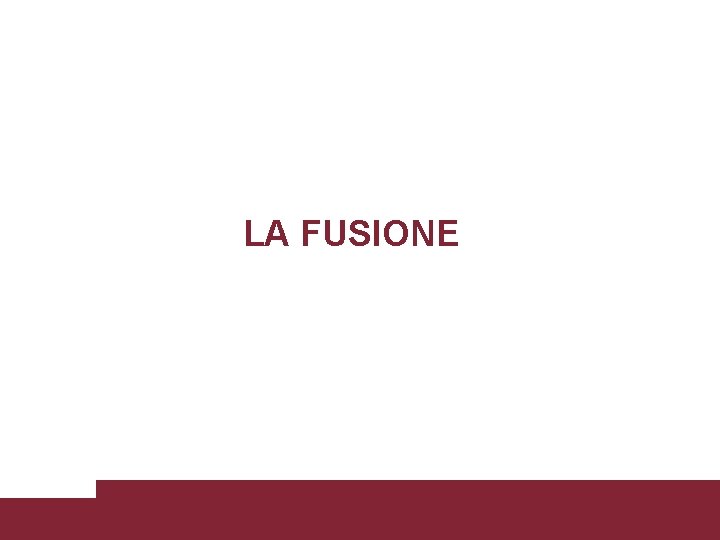 LA FUSIONE Sapienza Università di Roma – Facoltà di Economia – Corso di Economia