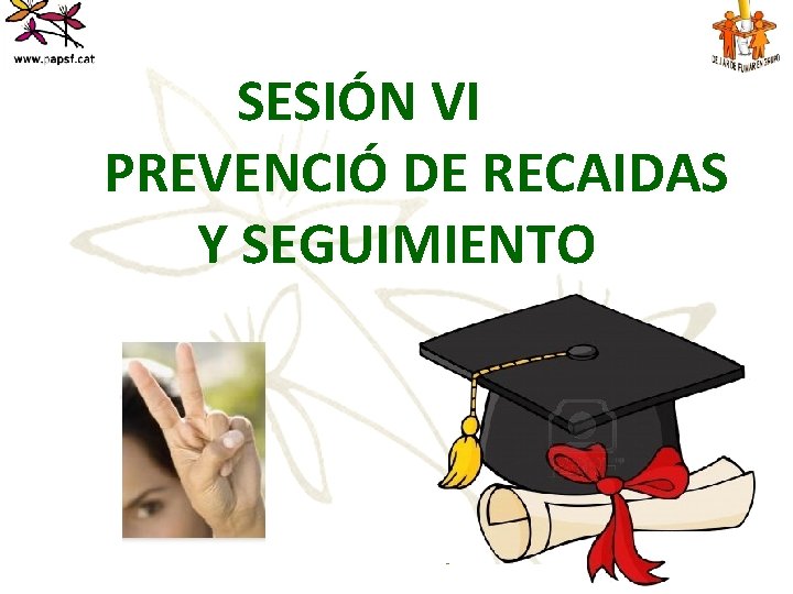 SESIÓN VI PREVENCIÓ DE RECAIDAS Y SEGUIMIENTO SESIÓN VI. Prevención de recaídas y seguimiento