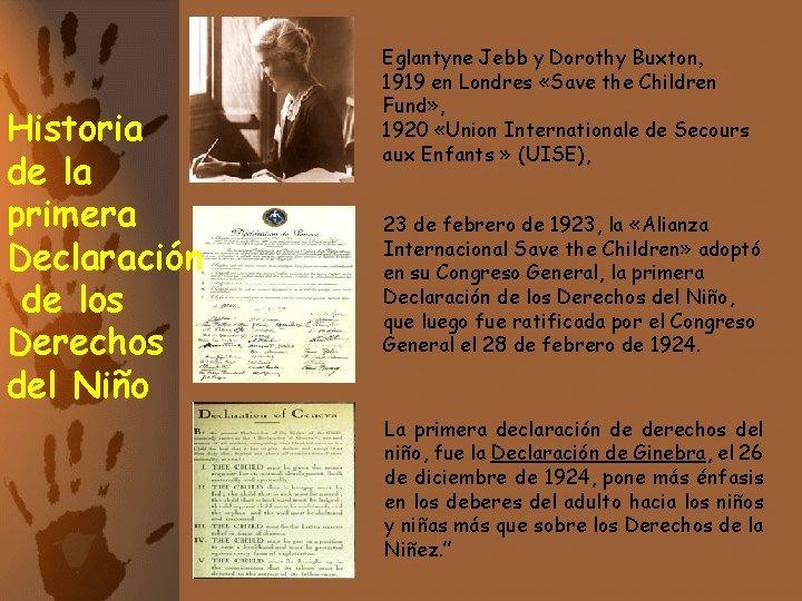 Historia de la primera Declaración de los Derechos del Niño Eglantyne Jebb y Dorothy