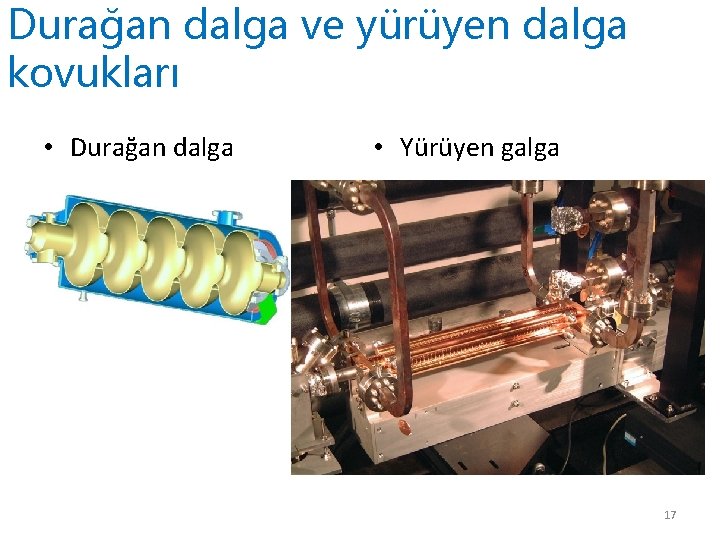 Durağan dalga ve yürüyen dalga kovukları • Durağan dalga • Yürüyen galga 17 