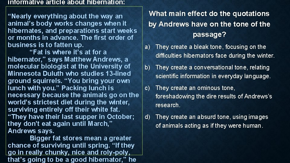 informative article about hibernation: “Nearly everything about the way an animal’s body works changes