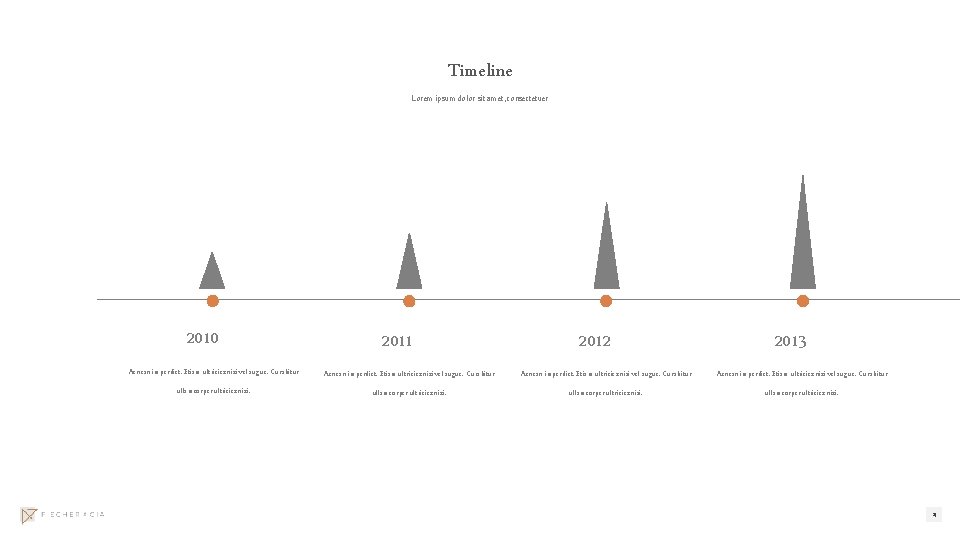 Timeline Lorem ipsum dolor sit amet, consectetuer 2010 2011 2012 2013 Aenean imperdiet. Etiam