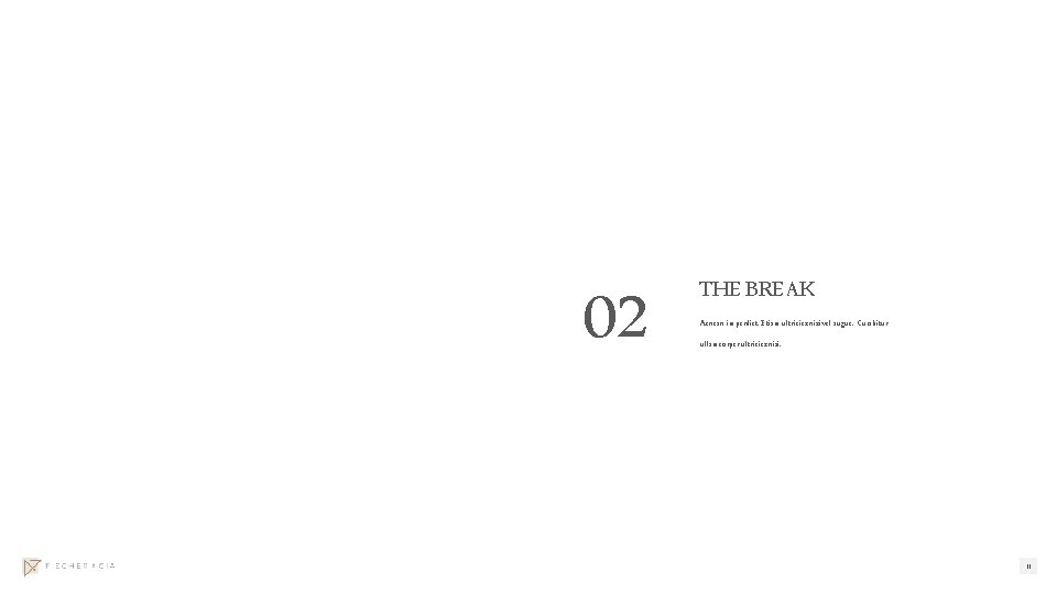 02 THE BREAK Aenean imperdiet. Etiam ultricies nisi vel augue. Curabitur ullamcorper ultricies nisi.