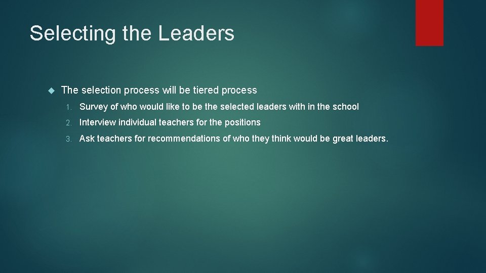 Select Leader Process Empowering Leaders Professional Development ZACHARY LEINONEN GRAND CANYON