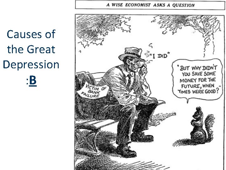 Causes of the Great Depression : B 