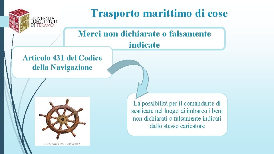 Trasporto marittimo di cose Merci non dichiarate o falsamente indicate Articolo 431 del Codice