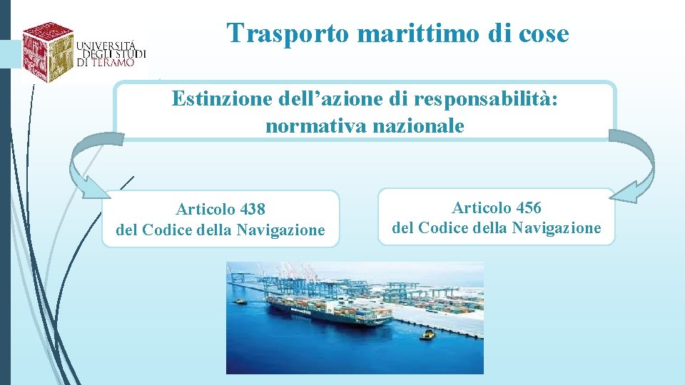 Trasporto marittimo di cose Estinzione dell’azione di responsabilità: normativa nazionale Articolo 438 del Codice