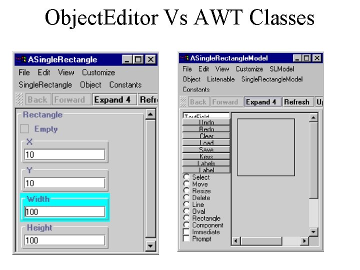 Object. Editor Vs AWT Classes 