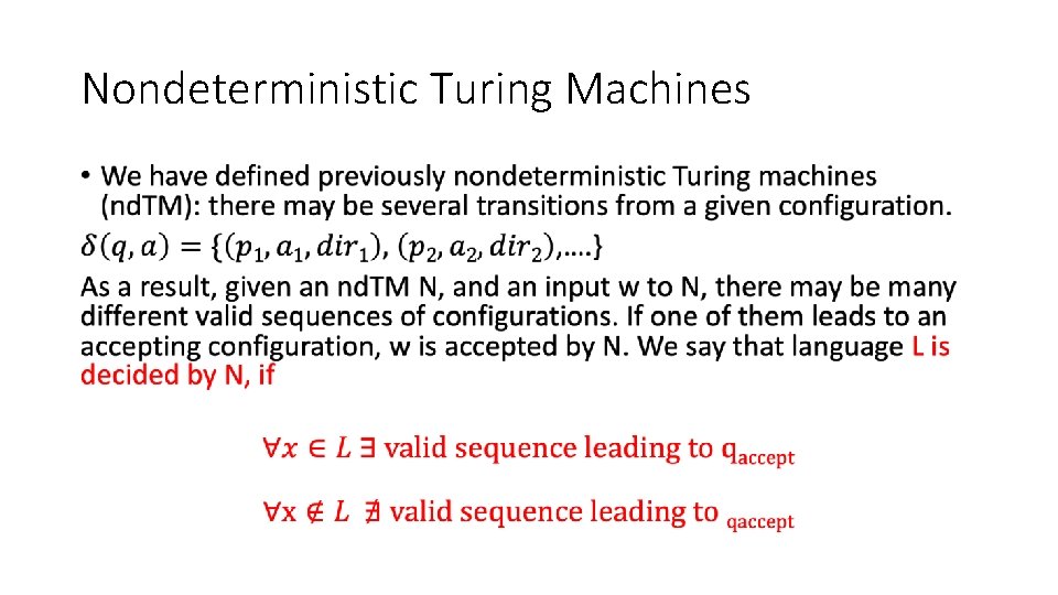 Nondeterministic Turing Machines • 