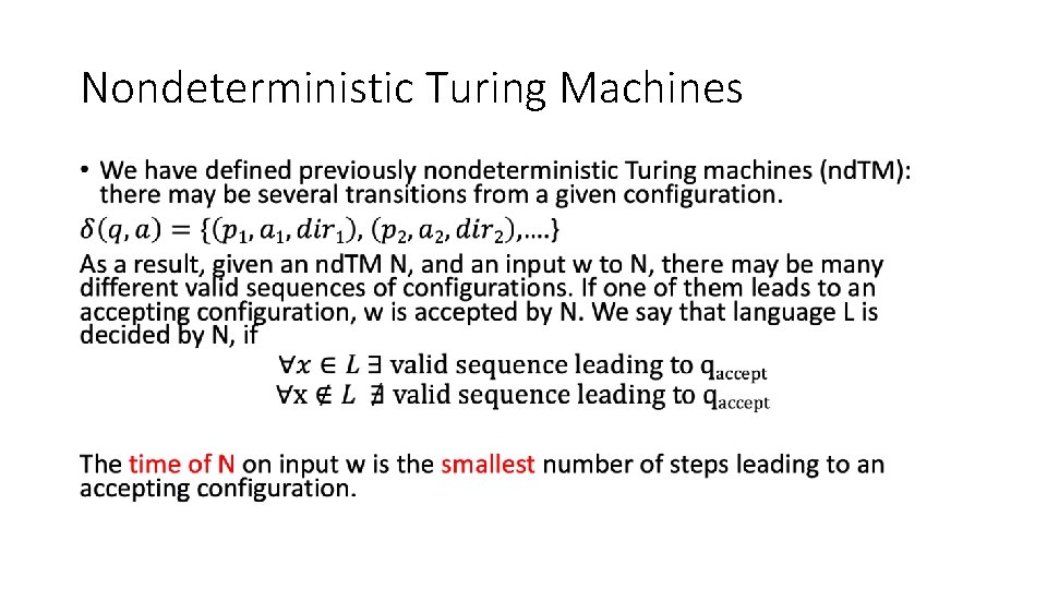 Nondeterministic Turing Machines • 