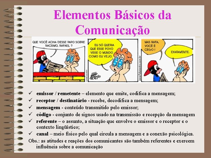 Elementos Básicos da Comunicação ü ü ü emissor / remetente – elemento que emite, Elementos Básicos da Comunicação ü ü ü emissor / remetente – elemento que emite,