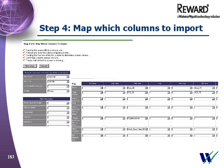 Step 4: Map which columns to import 183 