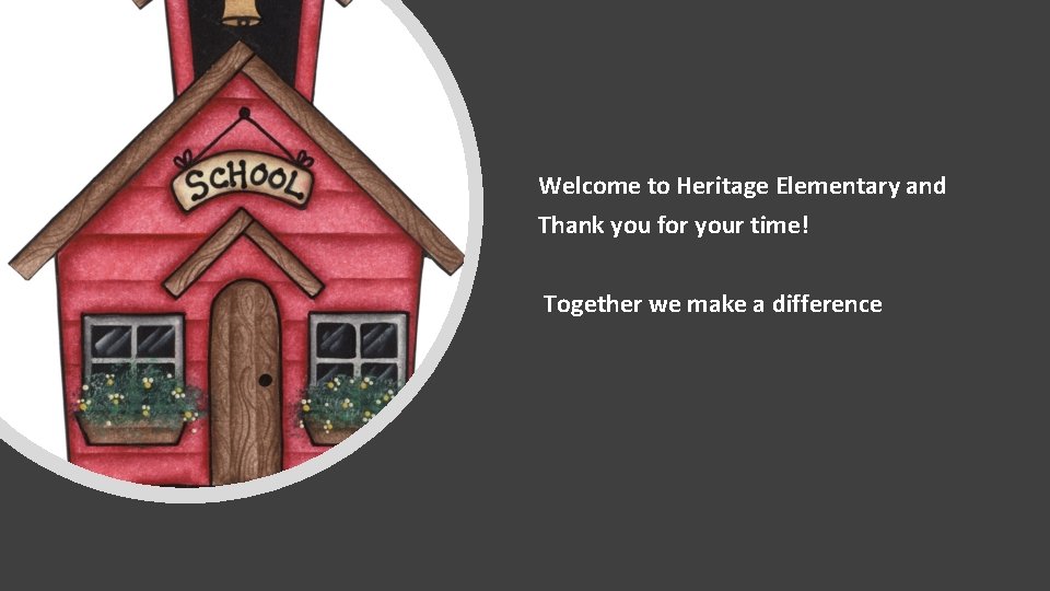 Welcome to Heritage Elementary and Thank you for your time! Together we make a