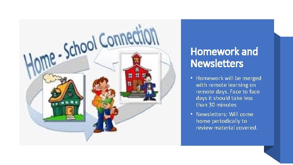 Homework and Newsletters • Homework will be merged with remote learning on remote days.