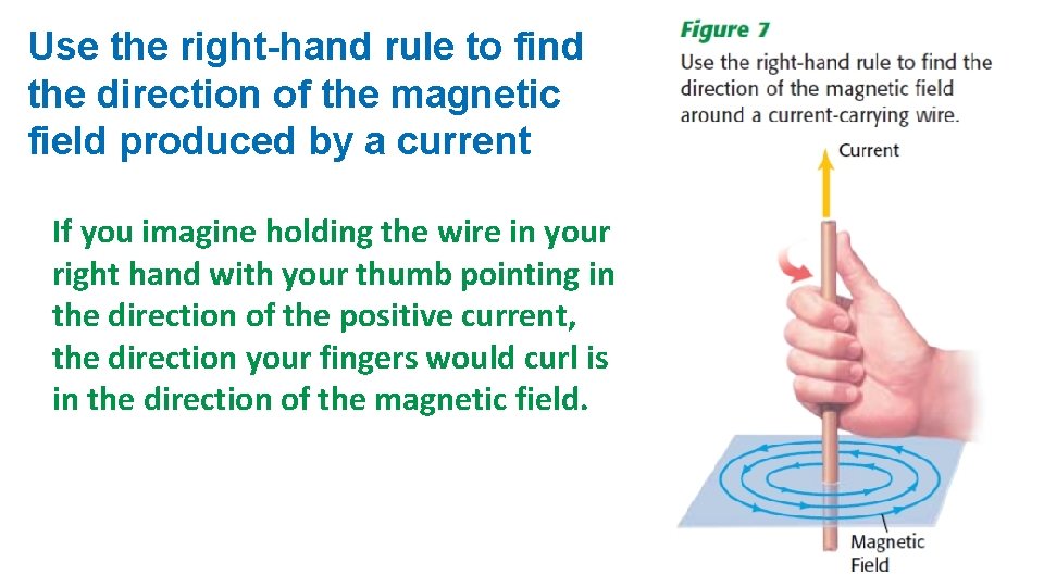Use the right-hand rule to find the direction of the magnetic field produced by