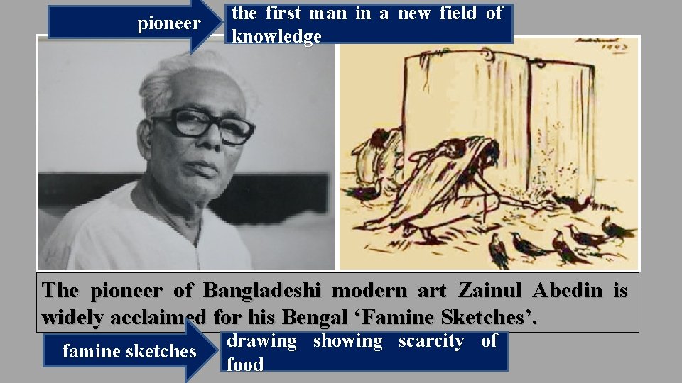 pioneer the first man in a new field of knowledge The pioneer of Bangladeshi