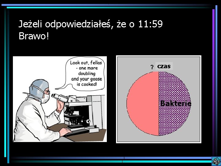 Jeżeli odpowiedziałeś, że o 11: 59 Brawo! czas Bakterie 