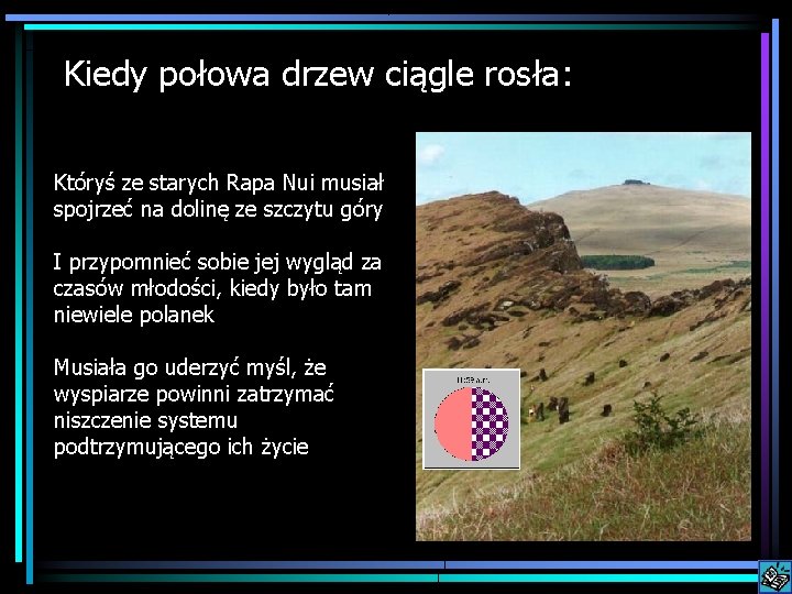 Kiedy połowa drzew ciągle rosła: Któryś ze starych Rapa Nui musiał spojrzeć na dolinę