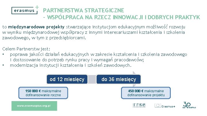 PARTNERSTWA STRATEGICZNE – WSPÓŁPRACA NA RZECZ INNOWACJI I DOBRYCH PRAKTYK to międzynarodowe projekty stwarzające