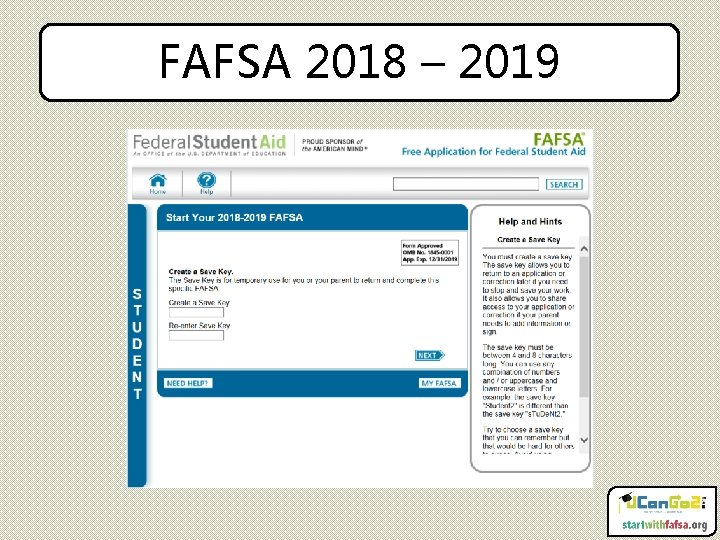 FAFSA 2018 – 2019 