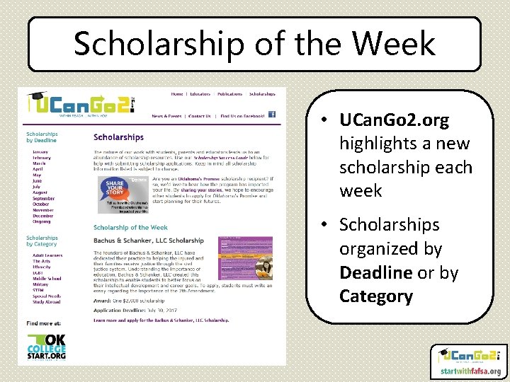 Scholarship of the Week • UCan. Go 2. org highlights a new scholarship each