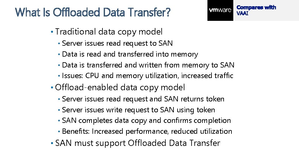 What Is Offloaded Data Transfer? • Traditional data copy model Server issues read request