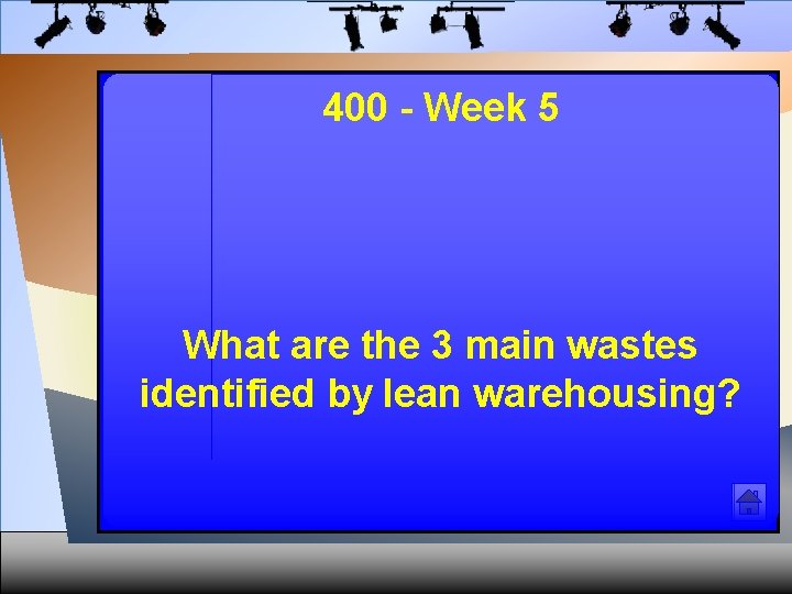 400 - Week 5 What are the 3 main wastes identified by lean warehousing?