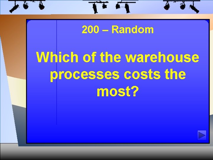 200 – Random Which of the warehouse processes costs the most? 