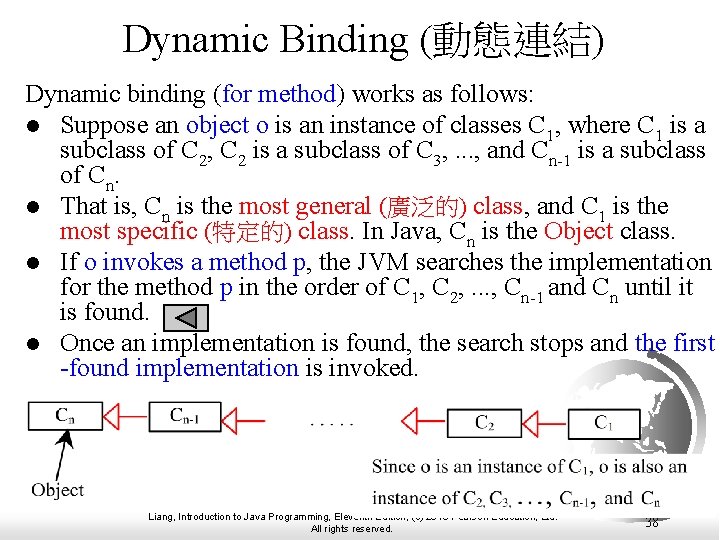 Dynamic Binding (動態連結) Dynamic binding (for method) works as follows: l Suppose an object