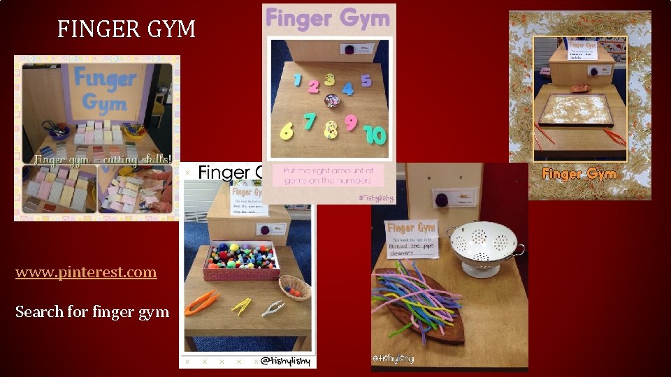 FINGER GYM www. pinterest. com Search for finger gym 
