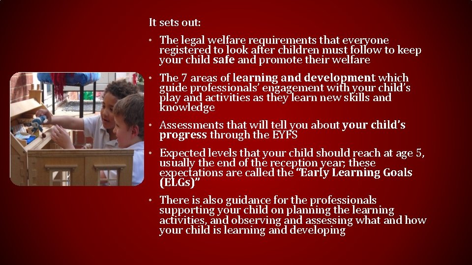 It sets out: • The legal welfare requirements that everyone registered to look after
