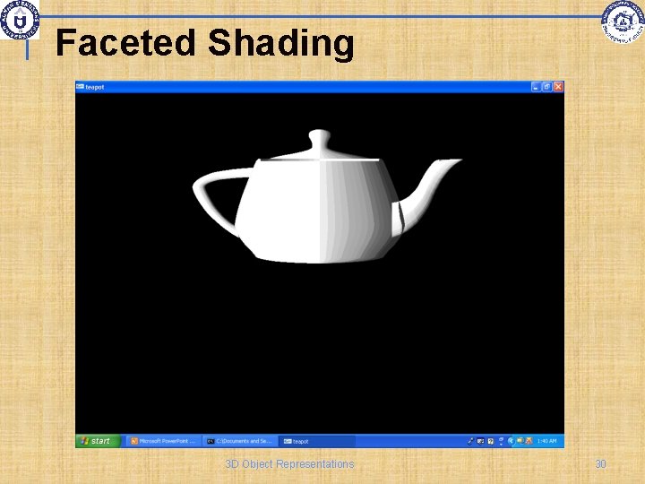Faceted Shading 3 D Object Representations 30 