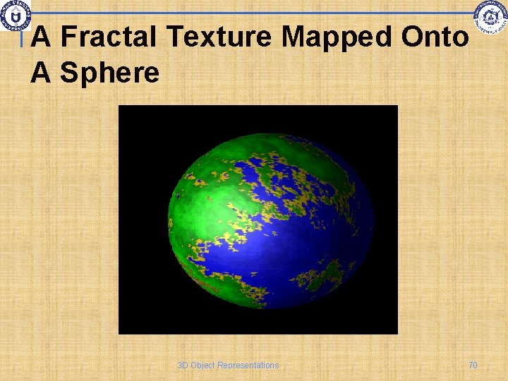 A Fractal Texture Mapped Onto A Sphere 3 D Object Representations 70 