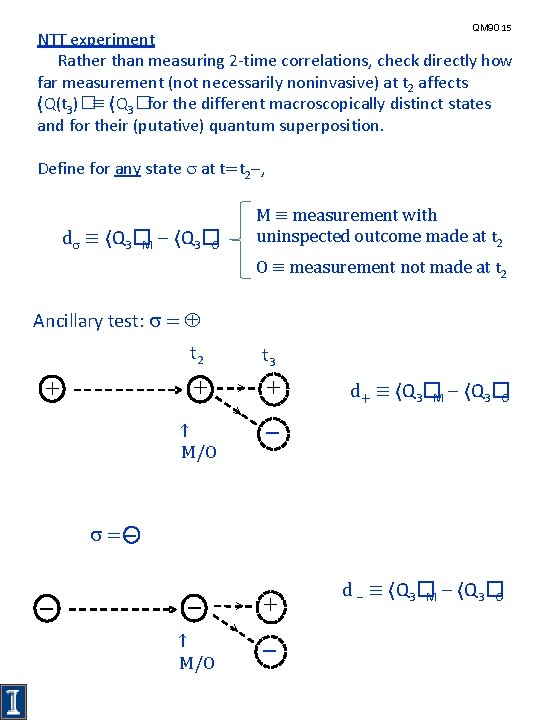QM 90 15 NTT experiment Rather than measuring 2 -time correlations, check directly how