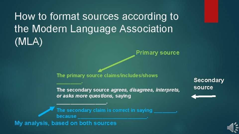 How to format sources according to the Modern Language Association (MLA) Primary source The How to format sources according to the Modern Language Association (MLA) Primary source The
