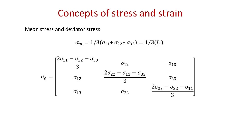 Strained Mean Concepts of stress and strain P FN Plane