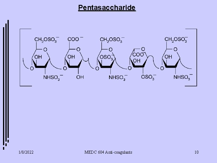 Pentasaccharide 1/8/2022 MEDC 604 Anti-coagulants 10 