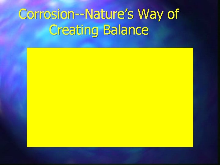 Corrosion--Nature’s Way of Creating Balance 