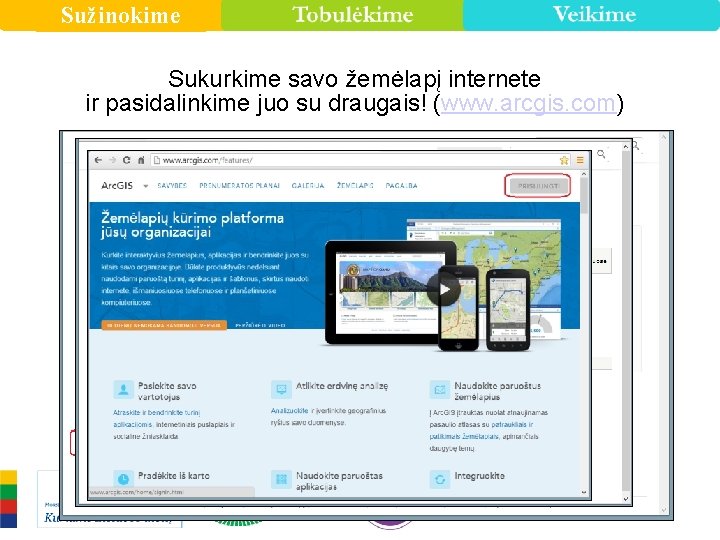 Sužinokime Sukurkime savo žemėlapį internete ir pasidalinkime juo su draugais! (www. arcgis. com) Nuo
