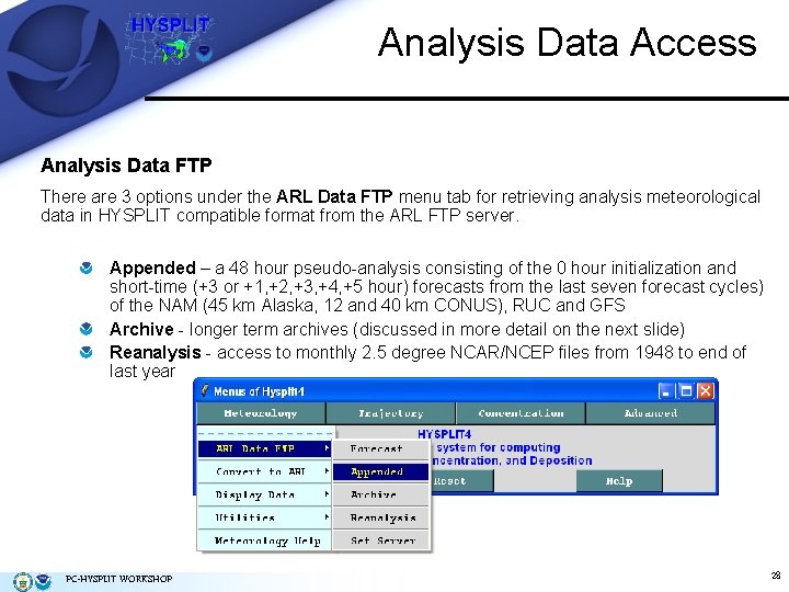 Analysis Data Access Analysis Data FTP There are 3 options under the ARL Data