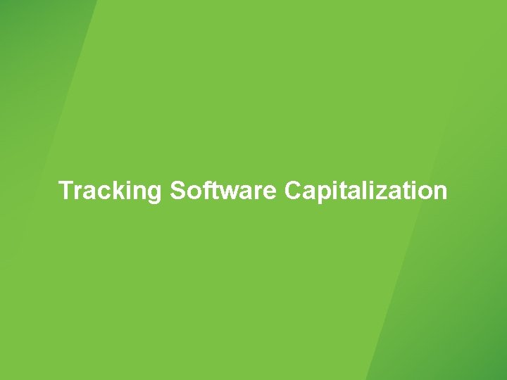 Tracking Software Capitalization 