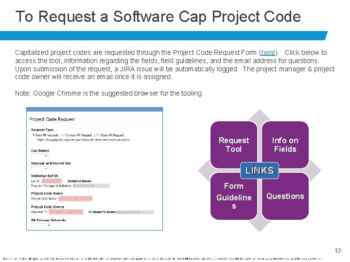 To Request a Software Cap Project Code Capitalized project codes are requested through the